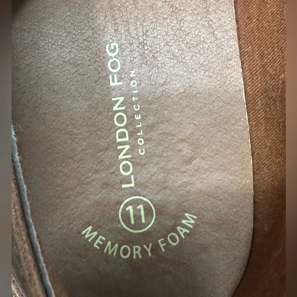 London Fog Blackburn Tan Men’s Chukka Faux Leather Memory Foam Size 11